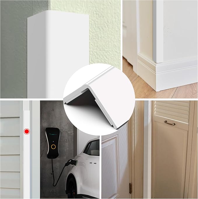 Wall Corner Protector, Walls Edge Protector，Self-Adhesive Wall Corner Guards,PVC Double Side Edge Protector， Furniture Stairs Guard (2, 2.5x120cm/0.98x47.2in)