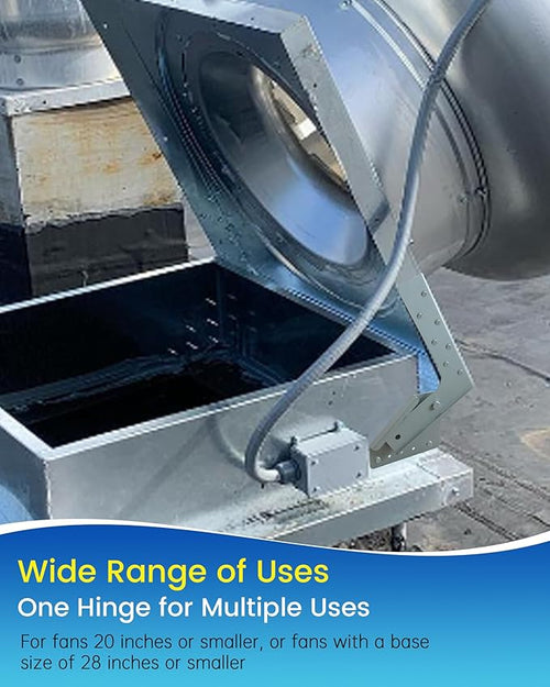 11.8" × 9.8" Exhaust Fan Hinges for Restaurant Canopy Hood, Heavy-Duty L Commercial Exhaust Fan Hinge Kit, Used on Fans with Wheels Larger than 20" or Fans with Bases of 33” or Larger