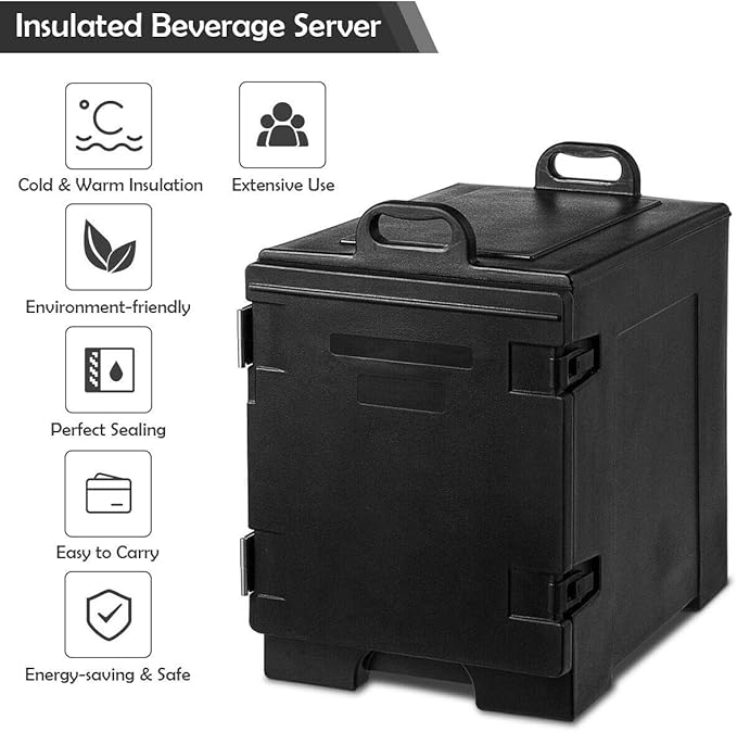 COSTWAY Catering Food Warmers, Hot Boxes Catering for 5 Full-Size Pan, 81 Quart Capacity, Stackable Design, Handles, Portable Insulated Food Carrier for Family Gathering, Canteen, Restaurant