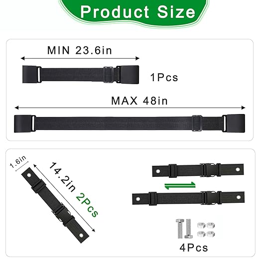 Trash Can Locks for Animals, Easy to Install, Long Lasting Bear Proof Trash Can Lock for Outdoor, Heavy Duty Raccoon Proof Garbage Lid Straps,Adjustable Heavy Duty Security Strap, 3PCS
