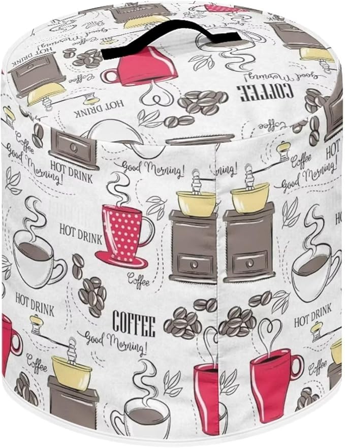 Dust Cover Compatible with 8 qt Pressure Cooker and Extra Accessories, for Electric Rice Cooker and Air Fryer Insulated Cover Keep Appliance Clean, Coffee Red White