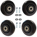 4 Inch PU Caster Wheels, Set of 4-3/8" Bore, Heavy Duty Plate Casters, Replacement Wheels for Trailer, Saw Table, Stage Toolbox, Bed, Corn Board - Push Cart Wheel