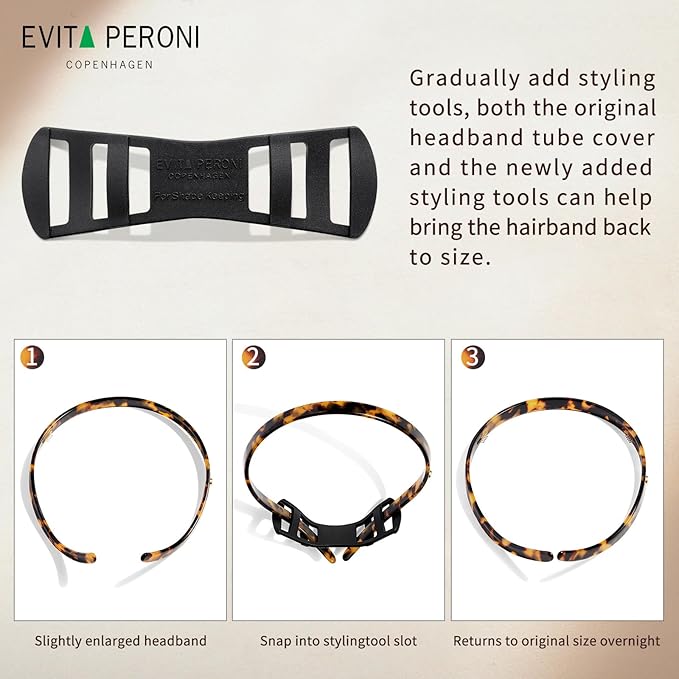 EVITA PERONI Hair Band for Eyewear, No Pressure, Non Slip Fashion Thin Headbands for Women - Dazzling Brown - Hairband for Women's Hair