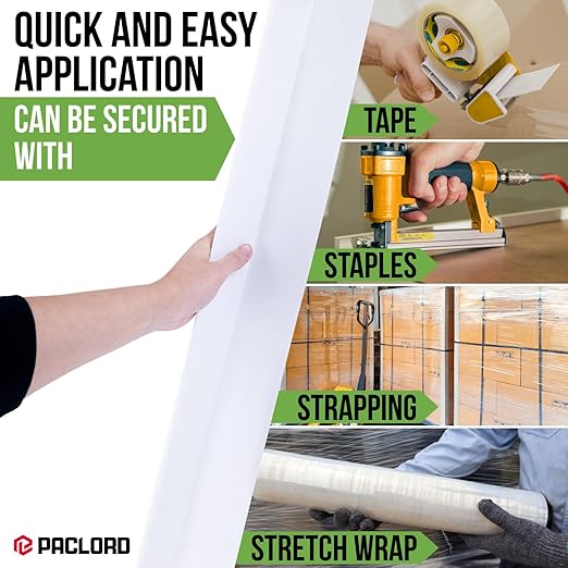 Extra-Wide 48" x 3" x 3" Reinforced Cardboard Edge Protectors (Pack of 24) – 0.16" Standard-Duty Thickness – Cardboard Edge Protectors for Shipping – American Quality Pallet Edge Protector