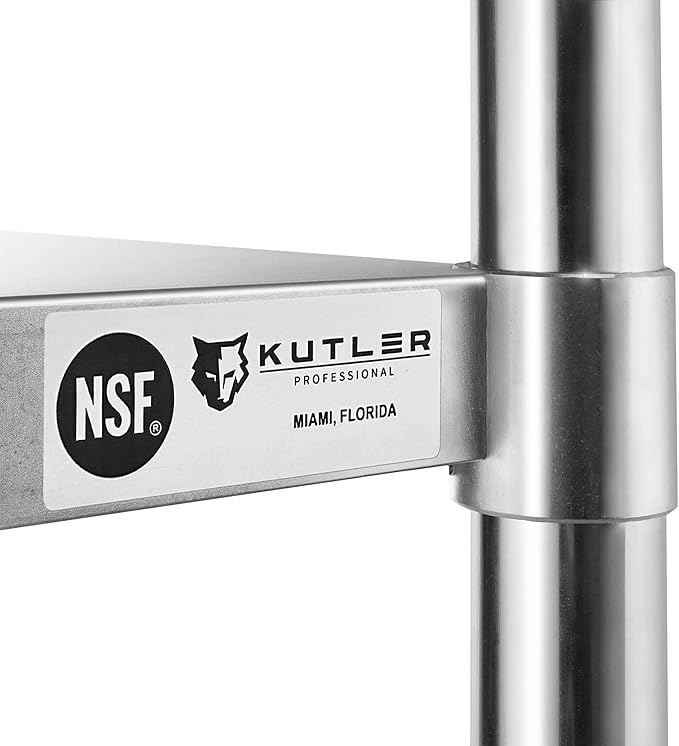 KUTLER Stainless Steel Table 30 x 48 Inches, NSF Heavy Duty Commercial Kitchen Prep and Work Table with Undershelf for Restaurant, Hotel, Home