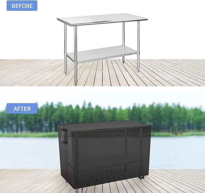Outdoor Prep Table Cover 24 Inch, Waterproof Fadeproof UV Resistant Patio Stainless Steel Metal BBQ Table Cover All Season Protection for Outdoor Table 500D - 24 X 18 X 34 Inch
