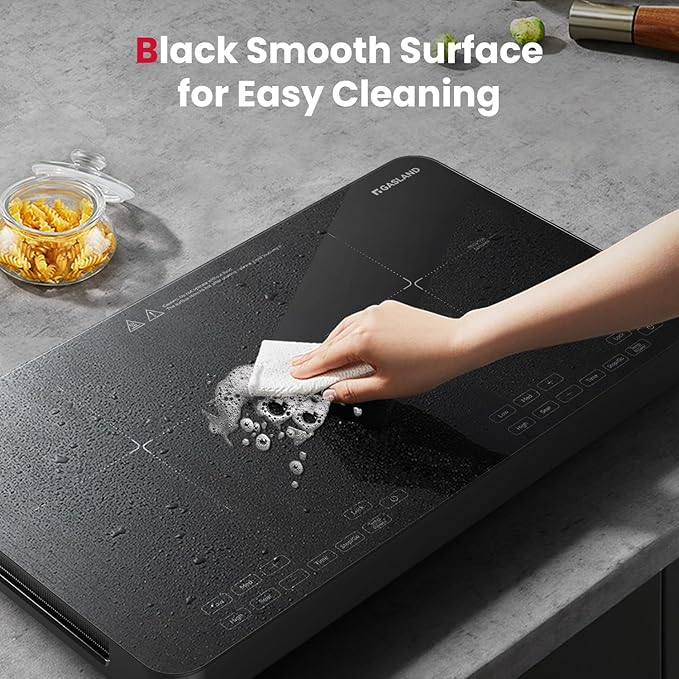 GASLAND SwiftChef Double Burner Induction Cooktop, 1800W Induction Countertop with 8 Power Levels, Dual Cooker with Sensor Touch Control, Child Safety Lock & Timer, ETL-certified for Tiny House