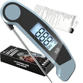 Meat Thermometer Digital Waterproof Instant Read Thermometer for Cooking ℃/℉ Convertible, Food Thermometer with Backlight, Cooking Thermometer for Kitchen Auto-Rotating Display Blue