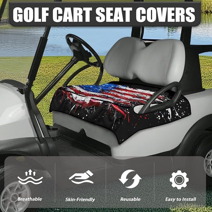 Golf Cart Seat Cover Cushion with Breathable Microfiber Fabric and Waterproof Layer for Daily Outdoor Cart Riding