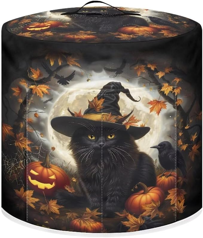 6 Quart Pressure Cooker Dust Cover Accessories Kitchen Appliance Dust & Stains Protection Air Fryer Rice Cooker Cover Halloween Horror Black Cat