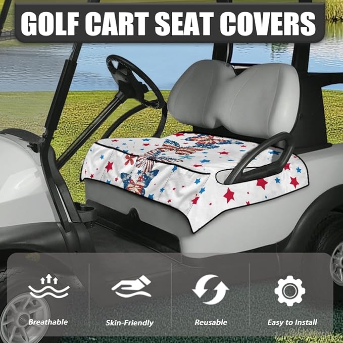 Golf Cart Seat Cover Cushion with Comfortable Microfiber Fabric and Secure Fit for Long Outdoor Rides