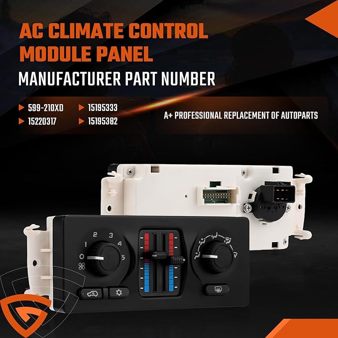 599-210XD Climate Control Module with AC Control Fit for Chevy Silverado Tahoe Suburban Avalanche Trailblazer, Fit for GMC Sierra Yukon Envoy, Fit for Cadillac Escalade-2003-2006