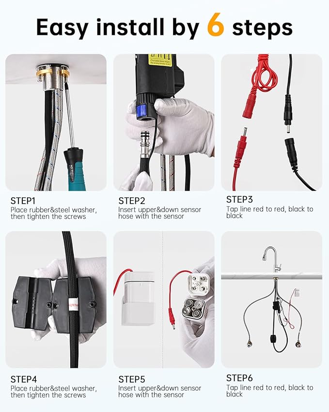 WEWE Touchless Kitchen Sink Faucet with Soap Dispenser, Single Handle Kitchen Faucets with Pull Down Sprayer Smart Motion Sensor Stainless Steel, Brushed Nickel
