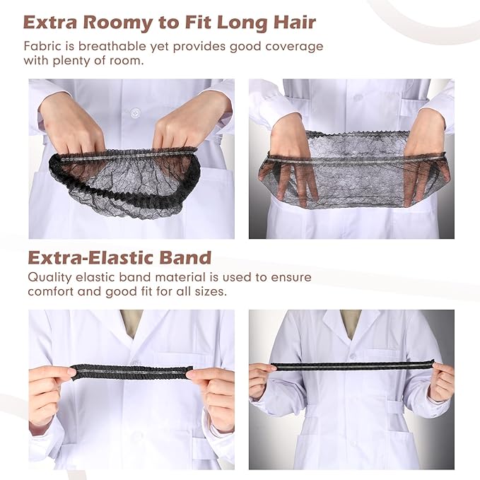 Yahenda 2000 Pcs Disposable Hair Nets Bulk 21 Inch Non Woven Bouffant Caps for Food Service Cooking Medical Salon Spa Beauty