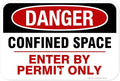 Danger Confined Space Enter By Permit Only Sign, 12x18 Inches, Rust Free .063 Aluminum, Fade Resistant, Made in USA by My Sign Center