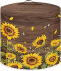 6 Quart Pressure Cooker Cover Dust-Proof Kitchen Appliance Air Fryer Cover with Handle and Pockets Keep Kitchen Appliance Clean Home Decor, Sunflower Bee Wood Grain