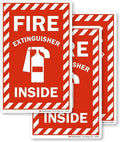 SmartSign Fire Extinguisher Inside Label | 4" x 6" Engineer Grade Reflective, Pack of 3, Made in USA