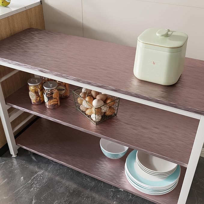 CRE8TIVE 12"x80" Rose Gold Stainless Steel Contact Paper for Kitchen Wallpaper Peel and Stick Brushed Metallic Wallpaper Heat Resistant Self Adhesive Metal Vinyl for Appliance Dishwasher Fridge Covers