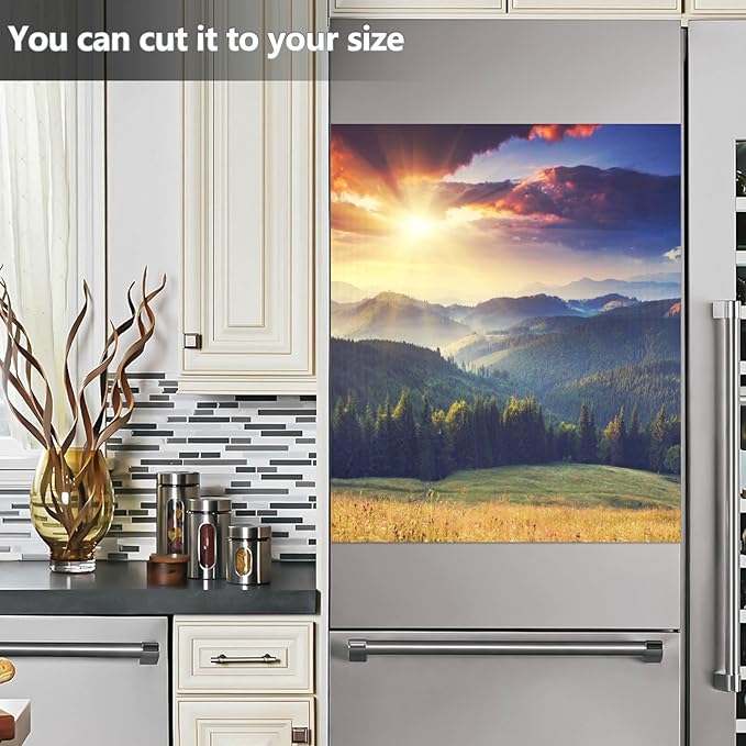 Dishwasher Cover Panel Mountains Sunset Landscape Dishwasher Magnet Cover Decorative Magnetic Refrigerator Sticker Decal Door Vinyl 23x26 in