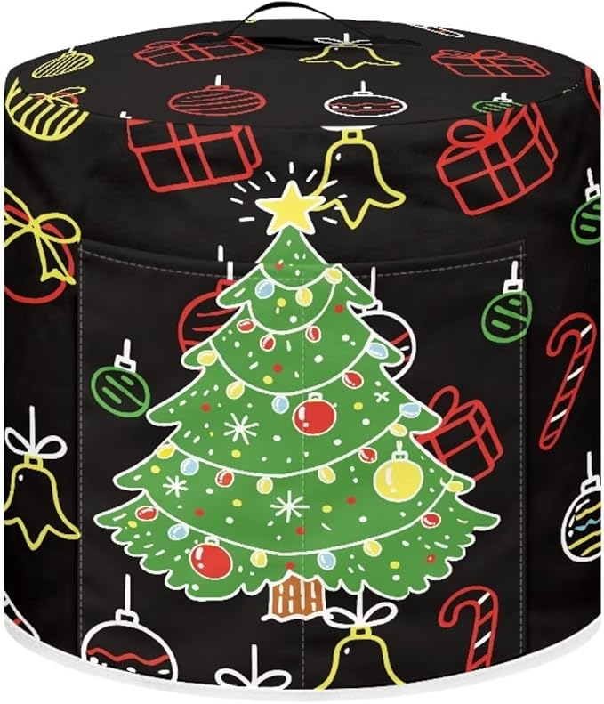 Christmas Tree Dust Cover Instant Pot and Extra Accessories Dust Proof Easy to Clean Pressure Cooker Cover Electric Appliance Cover Air Fryer Accessories with Storage Pocket Size S