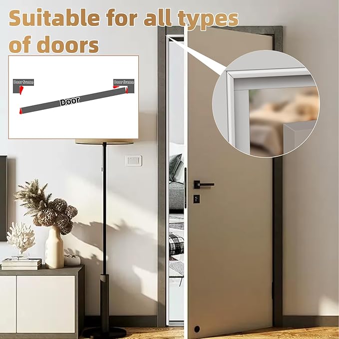 3Pcs×196" Wedge-Shape Foam Window Weather Stripping Door Seal Strip,Soundproofing Frame Insulation Tape for Exterior Front Door,Noise Cancelling Window Inserts,Door Gap Filler Light Blocker,White