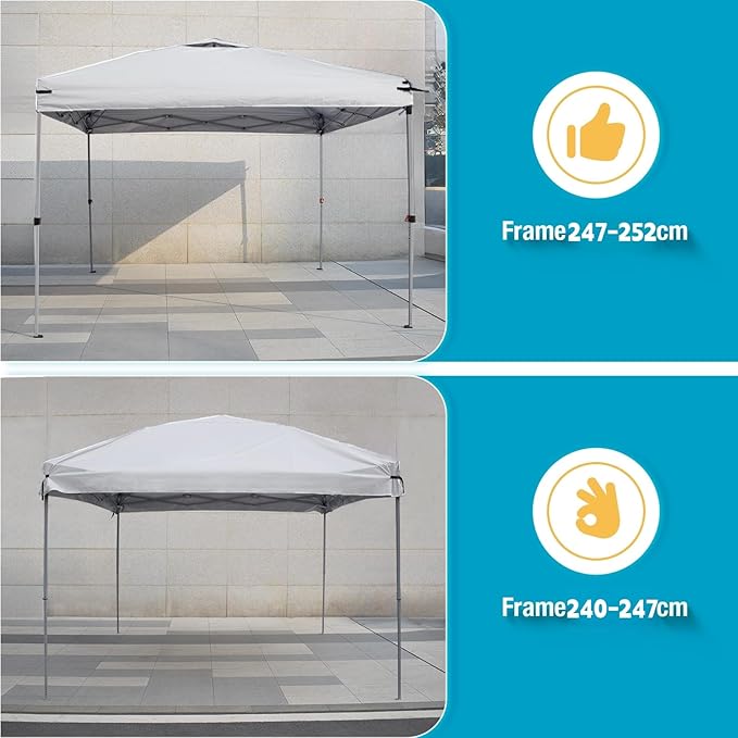 8x8 Canopy Replacement Top Cover with Air Vents for Pop up Canopy Gazebo Tent, with Adjustable Strap, Waterproof & Anti-UV for Outdoor Shade (Frame Not Included) (Off White)