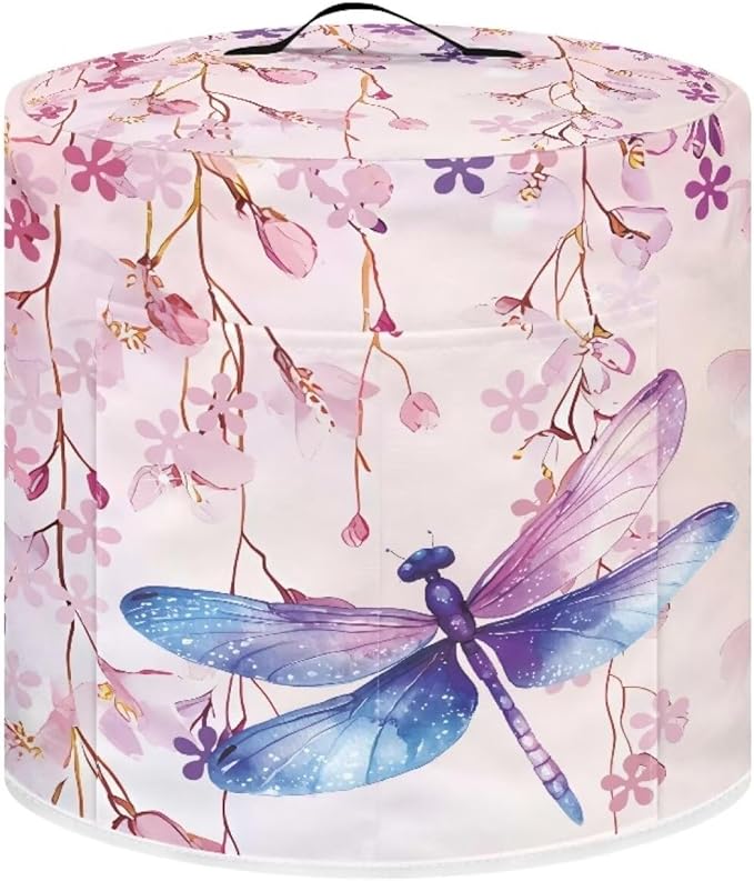 Elegant Dragonfly Kitchen Appliance Covers Pumpkin Fryer Dust Covers Instant Pot 3 Quart Inner Pot Cover for Air Fryer Hand Washable Convenient Gifts for Kitchen Decor for Fall M