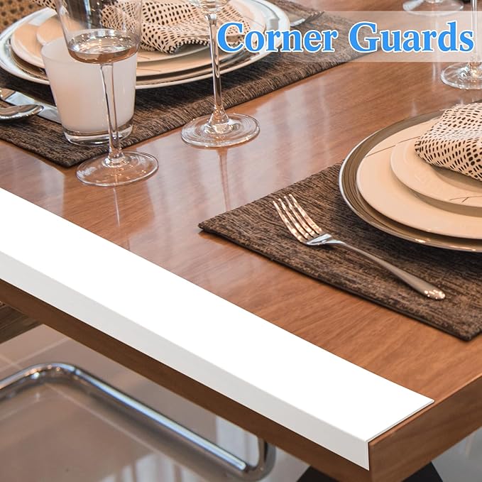 Sasylvia 10 Pcs 3 x 1 x 48 Inches Wall Corner Protector Guards, Avoid Scratching Scuffs, White Vinyl Corner Trim Molding, Ease Install & Cleaning for Door Countertop Furniture Cabinet Protection
