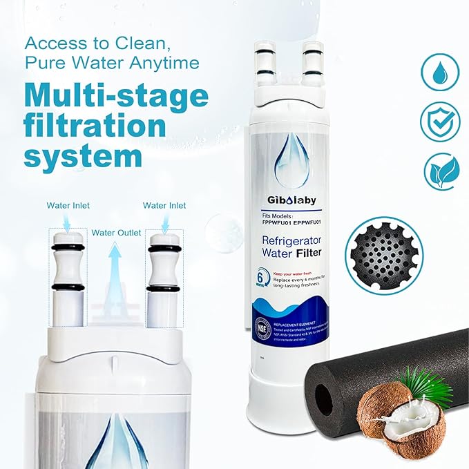 FPPWFU01 Water Replacement, Compatible with Frigidaire EPPWFU01, PureAdvantage PurePour PWF-1 (3 Pack)