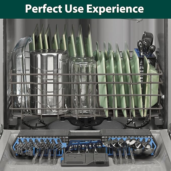WD28X26099 WD28X34744 Lower Dishwasher Rack Replacement Parts for GE Lower Dishrack Dishwasher Rack 20.7'' D x 21.6'' W Roller Wheels GE GDF510PSM0SS GDT535PSM0SS Bottom Dish Rack Assembly 1 Pcs