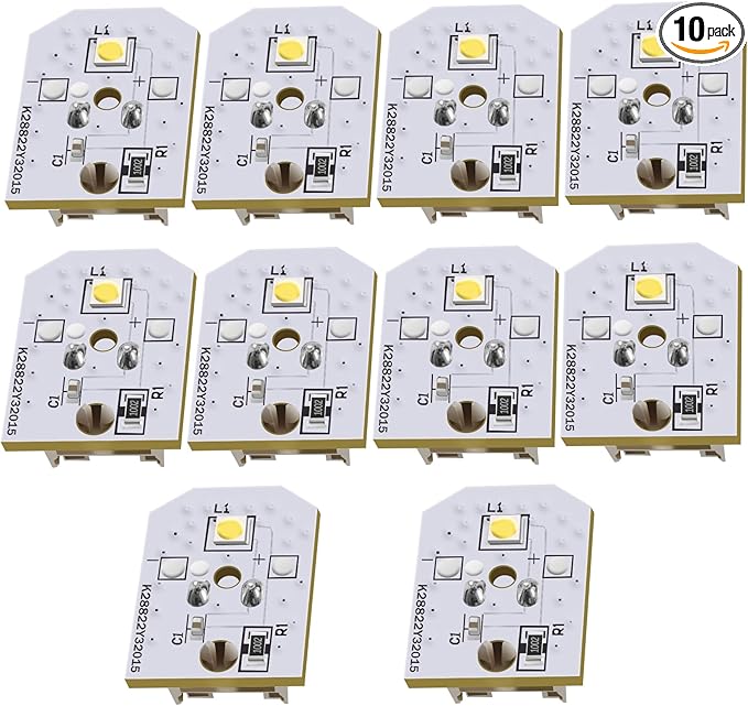 New Upgraded WR55X11132 WR55X25754 Refrigerator Light，Refrigerator led Light Assembly Replacement wr55x30602 wr55x26486 eap12172918 4590213 ap6261806 Without Cover 10 PCS