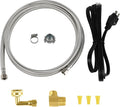 EFIELD Dishwasher Installation Kit, 6 FT Stainless Steel Supply Hose, 3/8" X 3/8" Compression Adapter, 3-Wire 6” Power Cord with Tap(HOSE149)