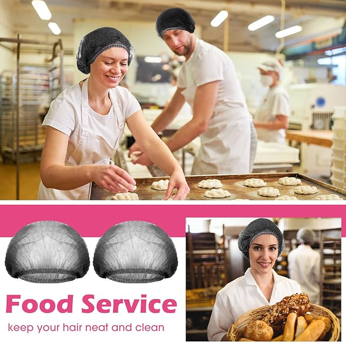 Yahenda 1000 Pcs Disposable Bouffant Caps Bulk Hair Nets 21" Non Woven Hairnet for Food Service Restaurant Lab Kitchen