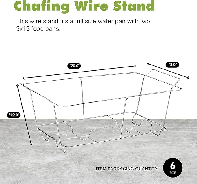 Chafing Wire Rack Buffet Stand - Full Size Racks For Dish Serving Trays Food Warmer (6)