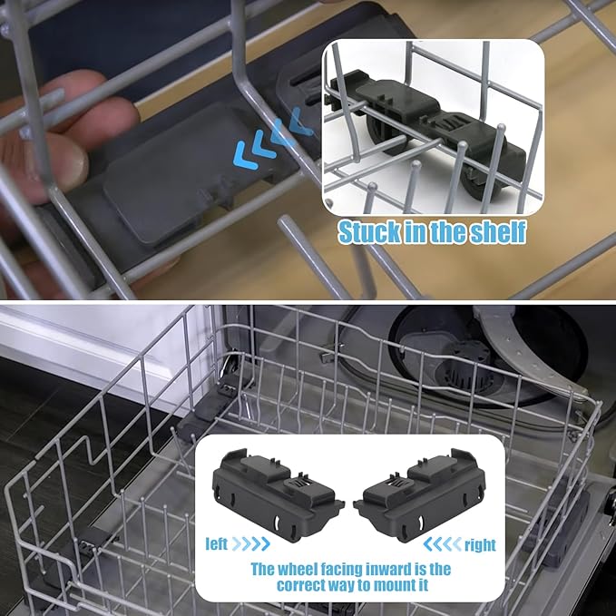 4 Pack WD28X27241 AP6990367B Dishwasher Rack Carrier And Roller Kit Compatible with GE Haier Dishwasher replaces WD12X10439, WD12X10446, WD12X10447, WD12X22657, WD12X22656