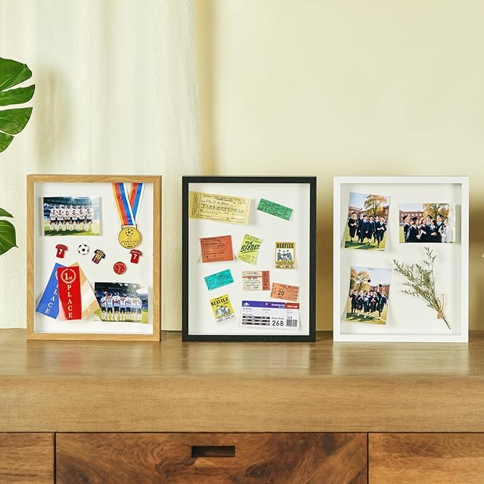 11x14 Shadow Box Display Case Picture Frame with Soft Linen Back, Large Deep Black Shadow Box 11x14 for Flowers Medal Display Case Jersey pet Graduation Memorabilia Baby Ltems Crafts Photos