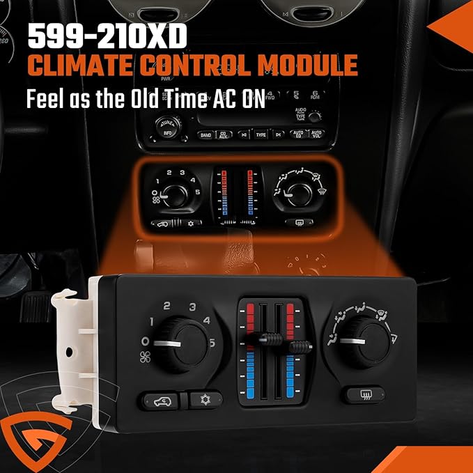 599-210XD Climate Control Module with AC Control Fit for Chevy Silverado Tahoe Suburban Avalanche Trailblazer, Fit for GMC Sierra Yukon Envoy, Fit for Cadillac Escalade-2003-2006