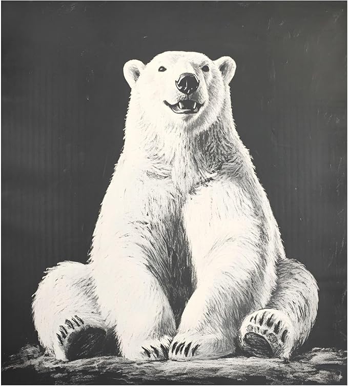 Dishwasher Magnet Cover, Polar Bear Magnet Sticker Fridge Panel Decal for Home Kitchen Decor, 23x26in