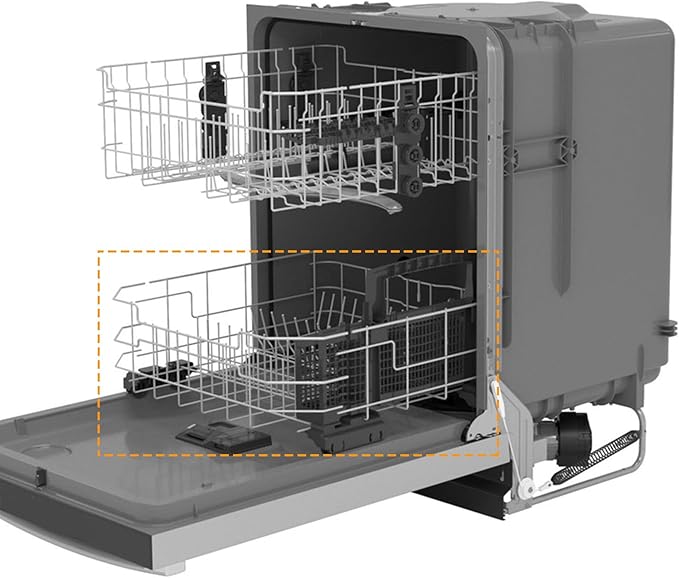 Allstare WD28X26099 WD28X34744 Dishwasher Lower Rack Replacement Parts for GE Dishwasher Parts GDF510PSR3SS GDF510PSM0SS GDF535PSR0SS Lower Dishrack Assembly GE Dishwasher Bottom Rack 1 Pack