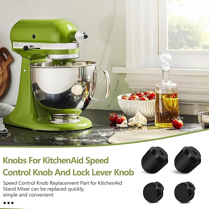 Speed Control Knob Replacement Part for KitchenAid Stand Mixer - for Lock Lever Knobs Attachment Plastic Kitchenaid Mixers Accessories, Fits for kitchen 4.5QT, 5QT, 6QT, K45, K45SS, KSM75（2 PACK)