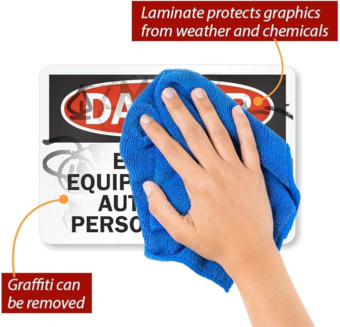 SmartSign "Danger - Elevator Equipment Room, Authorized Personnel Only" Label | 7" x 10" Laminated Vinyl