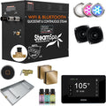 SteamSpa Steam System 12kW Steam Shower Generator with Bluetooth Wifi, Quickstart Continous Steam, Advanced Touch Pad Screen, Chroma Lights, Drain Pan and Auto Drain Gold RVBS1200GD-A