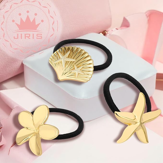 3PCS Metal Hair Tie For Women,Gold Cuffs,Metal Geometric Gold Hair Ties, Hair Accessories Stretchy and Non-Damage Ponytail Holders,Ponytail Cuff Hair Bands For Hair Styling(SET10)