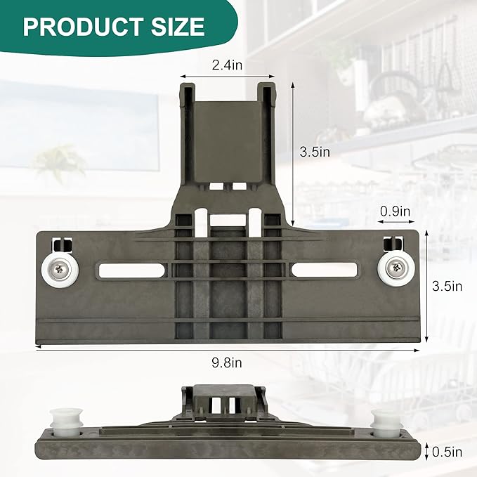 12pcs UPGRADED W10350376 W10350374 Dishwasher Top Rack Adjuster Parts with W10195840 & W10195839 & W10250160 & W10508950 & W10082853 Upper Parts Replacement for Whirlpool Kenmore KitchenAid Dishwasher