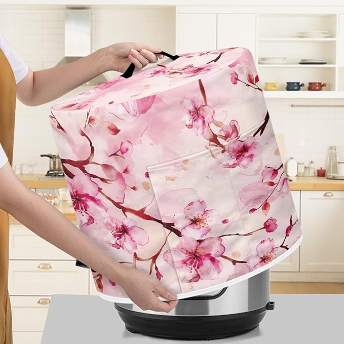 TODIYADDU Sweet Floral Pressure Cooker Cover for 3 Quart Instant Pots Insulated Kitchen Appliance Dust Cover for Round Pressure Cooker Practical Instant Pots Air Fryer Accessories Presents