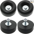 Trailer Ramp Door Rubber Bumpers, 2.5" Round Rubber Bump Stops, fit for trailer door bumper, Air Compressors, Pumps,Generators, Pressure Washers, With Screw Kits, 4-Pack