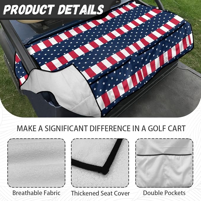 Golf Cart Seat Cover Cushion with Non-Slip Backing and Waterproof Protection for Comfortable Outdoor Seating