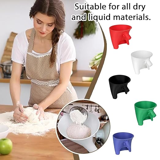 Flour Funnel for Kitchen Aid Mixer, Stand Mixer Attachment, No Mess Anti Spill Design for 4.5-5 Qt Tilt Head Dishwasher Safefor Normal Temperature Wash, Baking Tool (Black)
