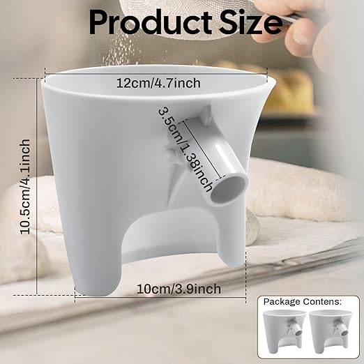 Flour Funnel for Tilt-Head Stand Mixers, Easy-Pour Flour Funnel for 4.5–5 Qt Bowls, Dishwasher-Safe Baking Accessory for Dry and Wet Ingredients