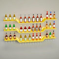 63" Wall Mounted LED Wine Rack, 3-Tier Floating Bar Shelves, Large Liquor Shelf with Wine Glass Rack, Large Bar Rack Wall Mounted for Liquor Bottles, Home Bar, Dining Room or Cafe, Gold